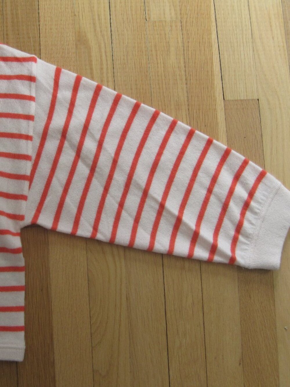 Joie Coral Pink Striped Pullover Sweater Size M 100% Cashmere Crew Neck Boxy - Picture 7 of 12